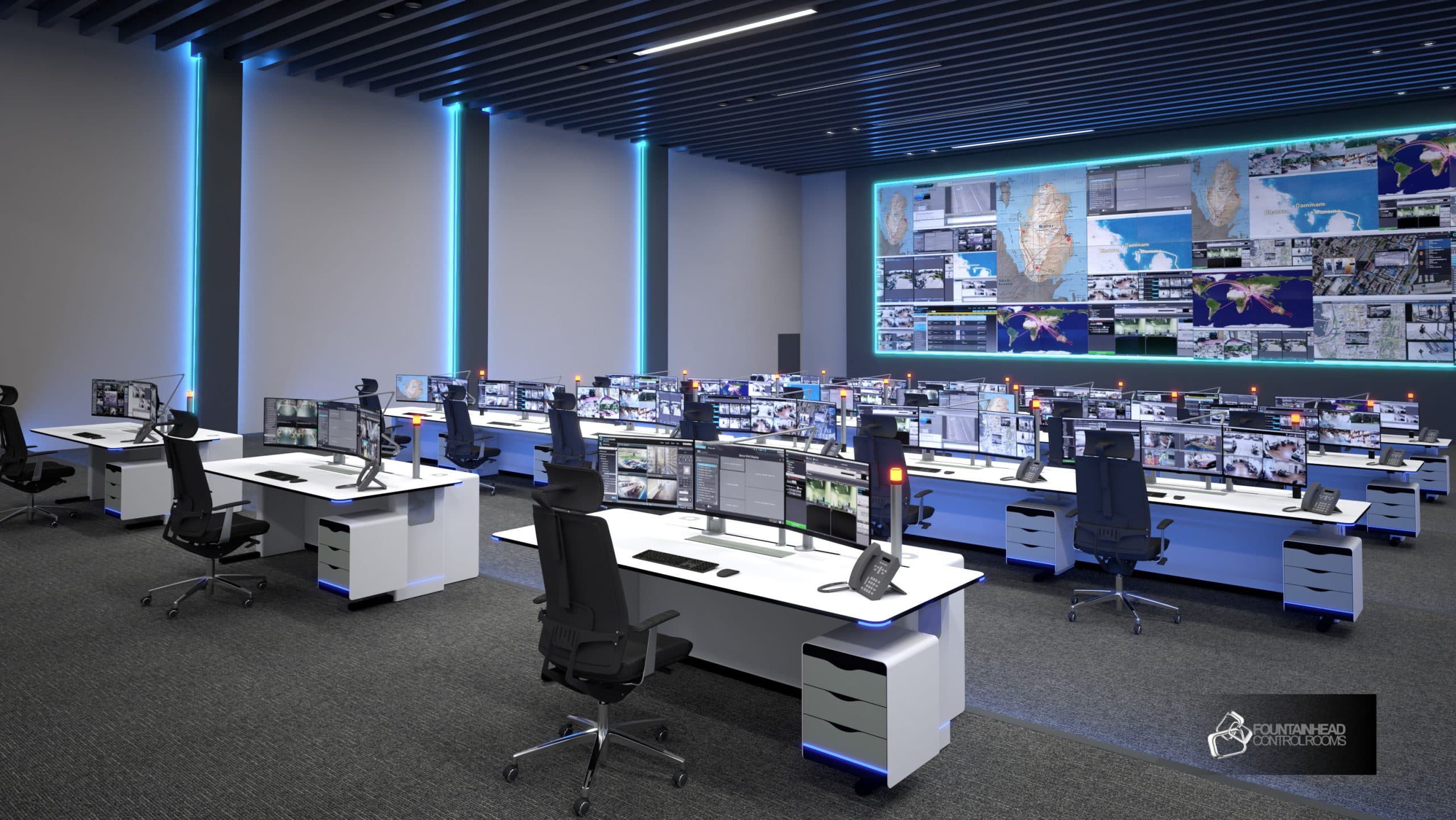 Healthcare Command Centers control room by Fountainhead