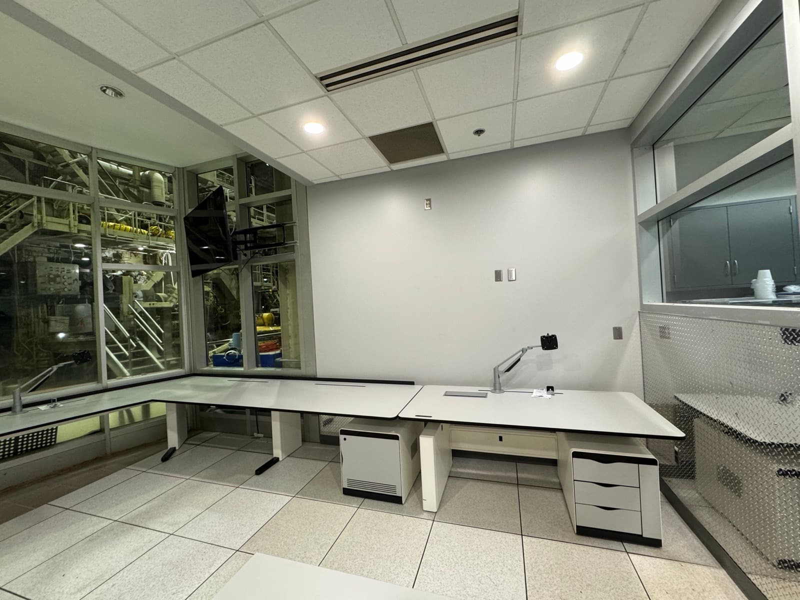 Process control room console detail