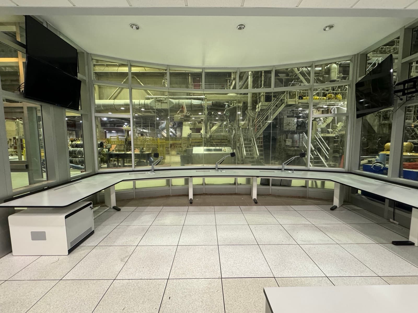 Process control room — operator workstation and displays