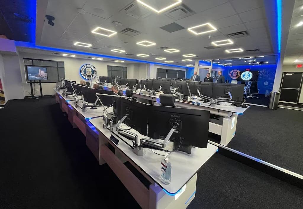 Real-Time Crime Center Consoles control room by Fountainhead