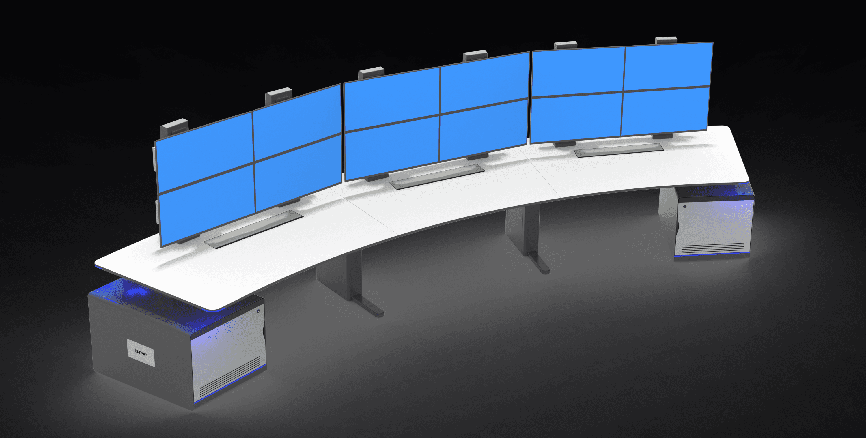 Elite Slatwall console — full console render on black