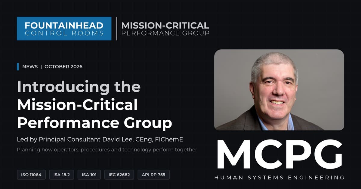 Fountainhead Control Rooms Launches Mission-Critical Performance Group Led by David Lee